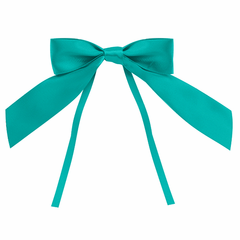 4" Teal Satin Bow with Ties