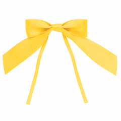 4" Yellow Large Satin Tie Bow