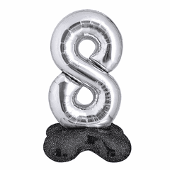 40" Number Eight Balloon with Base Packaged