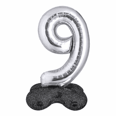40" Number Nine Balloon with Base Packaged