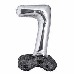 40" Number Seven Balloon with Base Packaged  