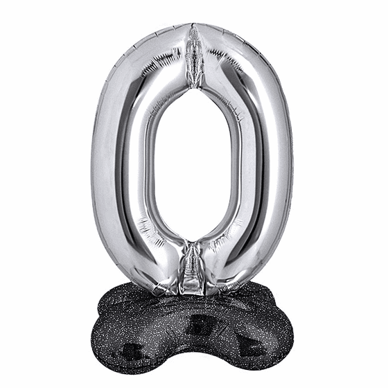 40" Number Zero Balloon with Base