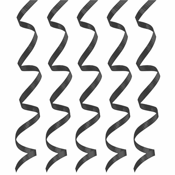 6' Black Pre-cut Curling Ribbon