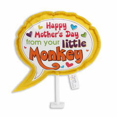 6" Little Monkey Speech Bubble Plush Pick