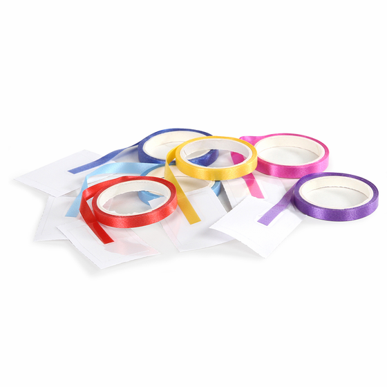 6' Ribbon Coils with Sticky Tab - Assorted Colors