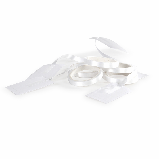 6' Ribbon Coils with Sticky Tab - White