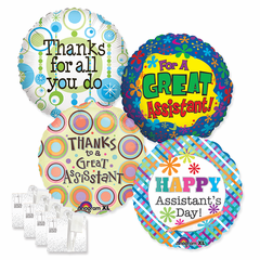 Assorted 18" Administrative Professional's Day Balloons with Ribbon Weights