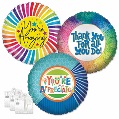 Assorted 18" Administrative Professional's Day Balloons with Ribbon Weights