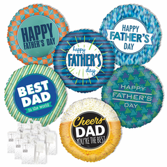 Assorted 18" Father's Day Balloons with Ribbon Weights