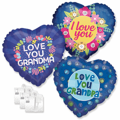 Assorted 18" Grandparent's Day Balloons with Ribbon Weights