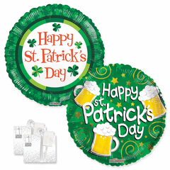 Assorted 18" St. Patrick's Day Balloons with Ribbon Weights