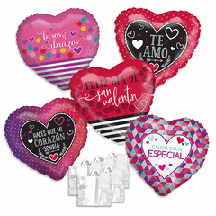 Assorted Spanish Valentine Jumbo Balloons with Ribbon Weights