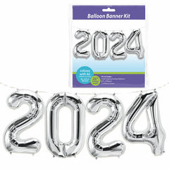 Balloon Banner Kit<br>26" Silver 2024