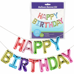 Balloon Banner Kit<br>Happy Birthday Rainbow