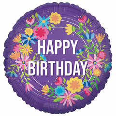 18" Birthday Floral Balloon