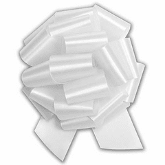 Extra Large White Satin Pull Bow