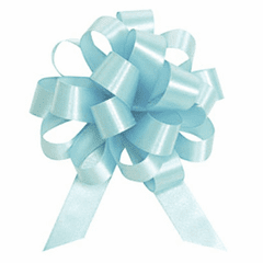Medium Aqua Blue Satin Pull Bow