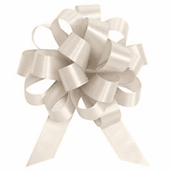 Medium Ivory Satin Pull Bow