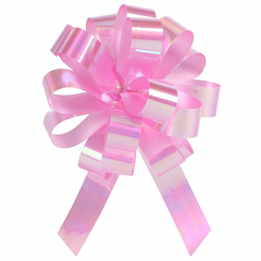 Medium Light Pink Iridescent Pull Bow