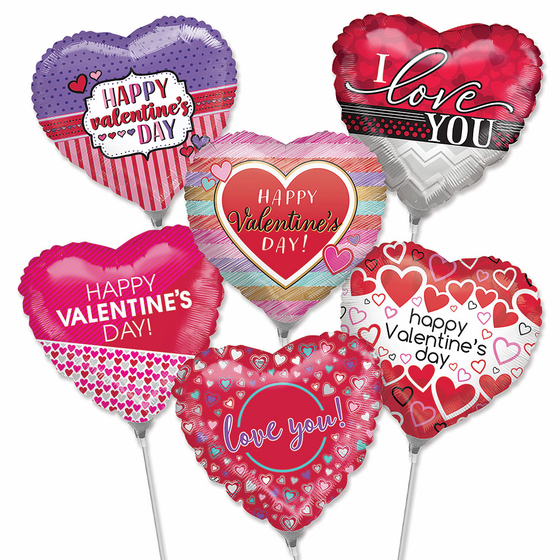 Mini Air-filled Balloons - Valentine's Day Assortment