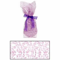 Pink Flowers Cellophane Bag