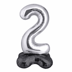 40" Number Two Balloon with Base Packaged