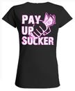 LADIES BLACK "PAY UP" V-NECK