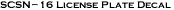 SCSN-16 License Plate Decal