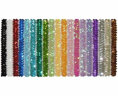 1 Inch Sequin Glitter Stretch Headbands in Lots of Colors