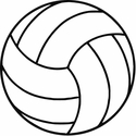 Volleyball Window Cling - White w/ Black Seams - 6" Round