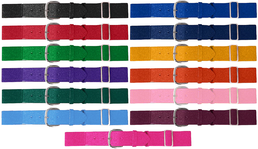Colorful Elastic Adjustable Baseball & Softball Fastpitch Belts in