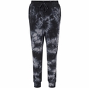 Black & Grey Tie-Dye Fleece Jogger Pants - Choice of 16 Sports