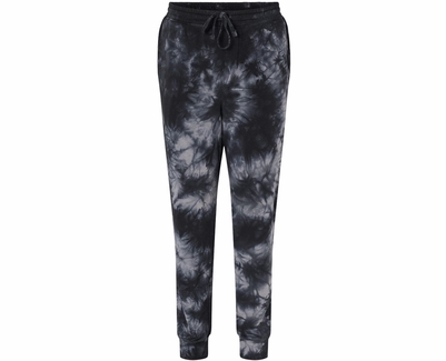 Black & Grey Tie-Dye Fleece Jogger Pants - Choice of 16 Sports