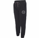 Black Polyester Fleece Jogger Pants with Optional Volleyball Print