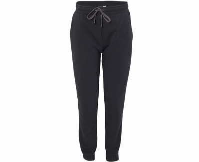 Black Polyester Fleece Jogger Pants with Optional Volleyball Print