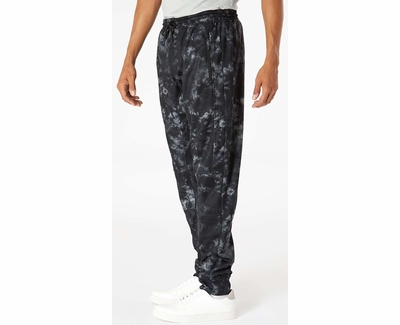 Black Tie-Dye Polyester Fleece Joggers with Optional Volleyball Print