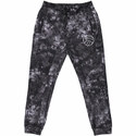 Black Tie-Dye Polyester Fleece Joggers with Optional Volleyball Print