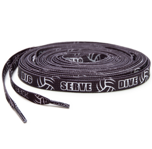 Volleyball Shoelaces with Lots of Volleyball Sayings & Phrases Belts