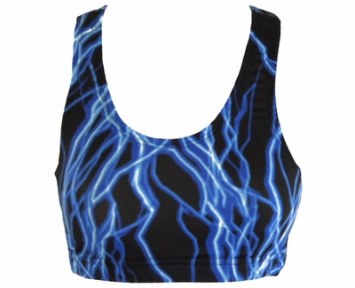 Blue Lightning Bolt Sports Bras