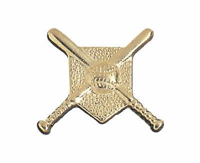 Crossed Bats Gold Varsity Pin