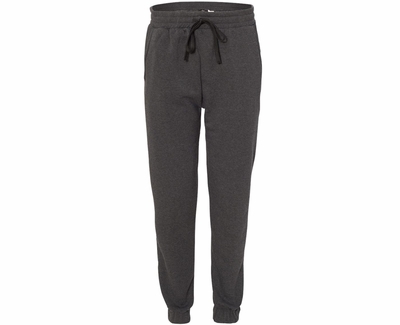 Dark Grey Polyester Jogger Pants with Optional Volleyball Print