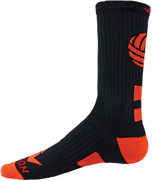 Volleyball Logo RedLion DIG Performance Crew Length Socks in Bright