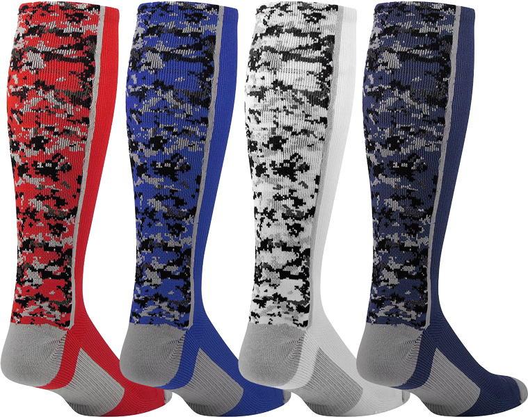 Digital Camouflage Knee High TwinCity Athletic Camo Socks in Choice of