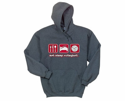 Eat Sleep Volleyball Design Hooded Sweatshirt - in 20 Hoodie Colors