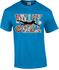 Floral Volley Ball Design Sapphire Blue T-Shirt