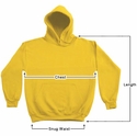 Hooded Sweatshirts Sizing Info.