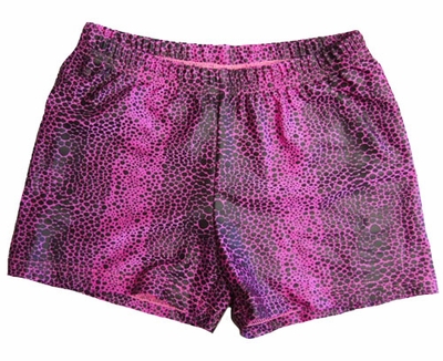 Hot Pink Snakeskin Spandex Shorts
