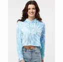 Ladies Tie-Dye Crop Hoodie in Blue Lagoon - Choice of 8 Volleyball Designs