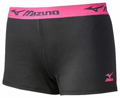 Mizuno Volleyball MRB Black & Pink Flip-Band Spandex Shorts
