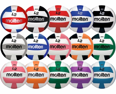 Molten L2 Volleyballs w/ H.S. Stamp in Pink/White